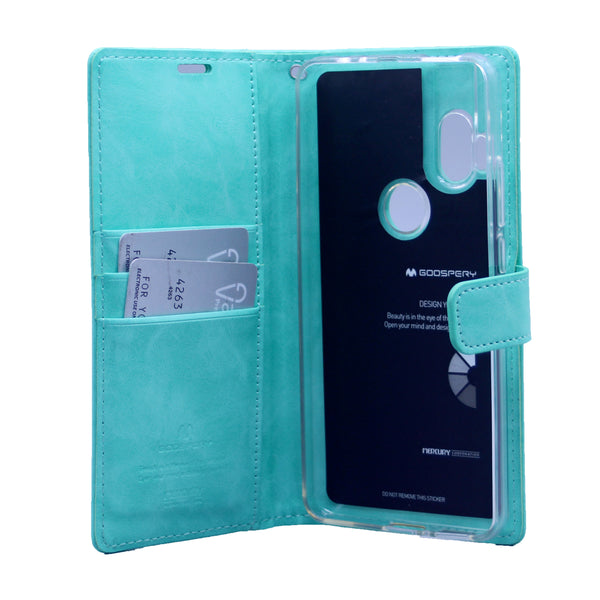 Goospery Blue Moon w/Magnet Clip Leather Wallet Folio Flip Stand Case for Motorola Moto One Hyper(20) 6.5