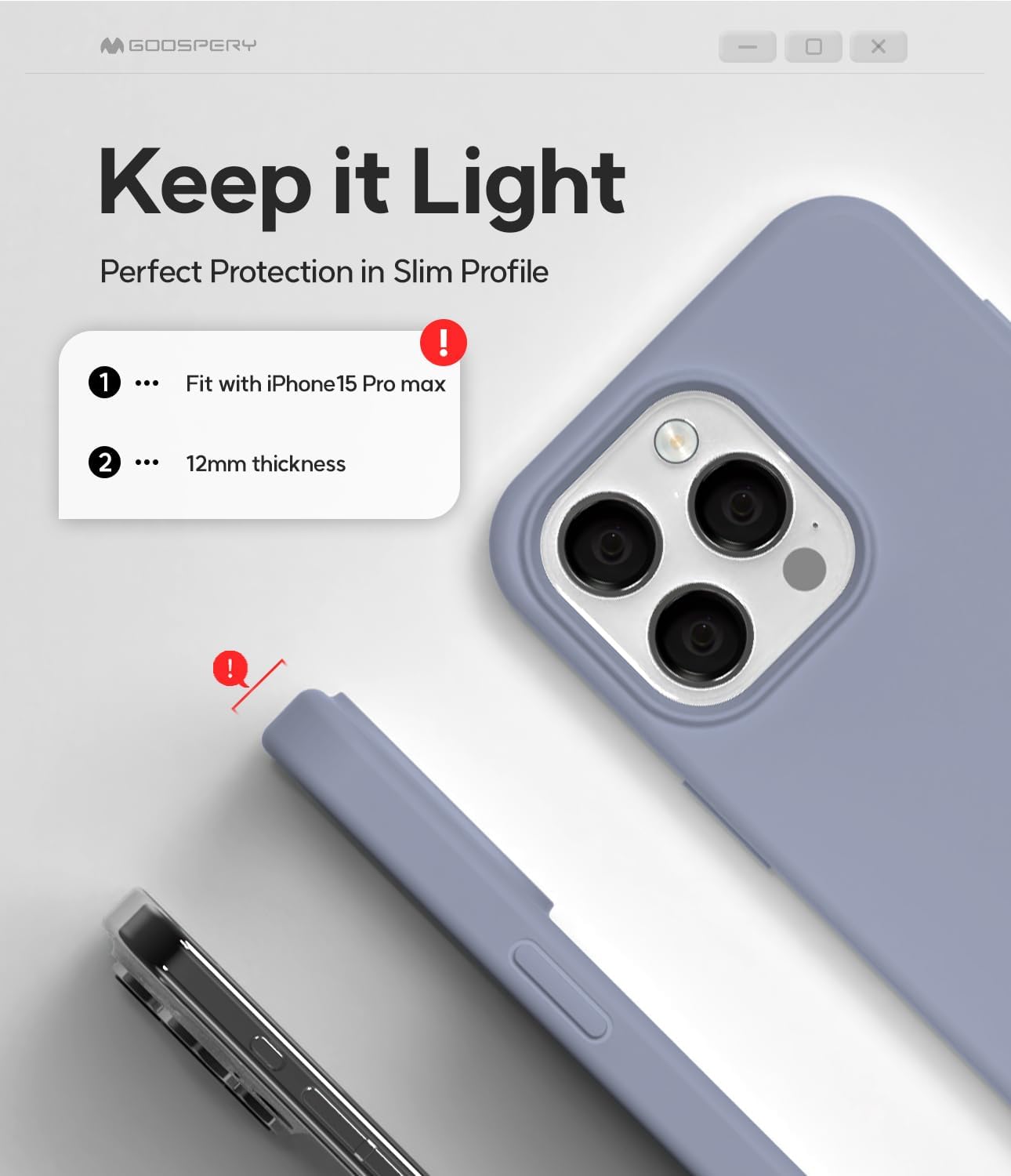 GOOSPERY Liquid Silicone Case for iPhone 15 Pro, Silky-Soft Touch Full Body Protection Shockproof Cover Case with Soft Microfiber Lining