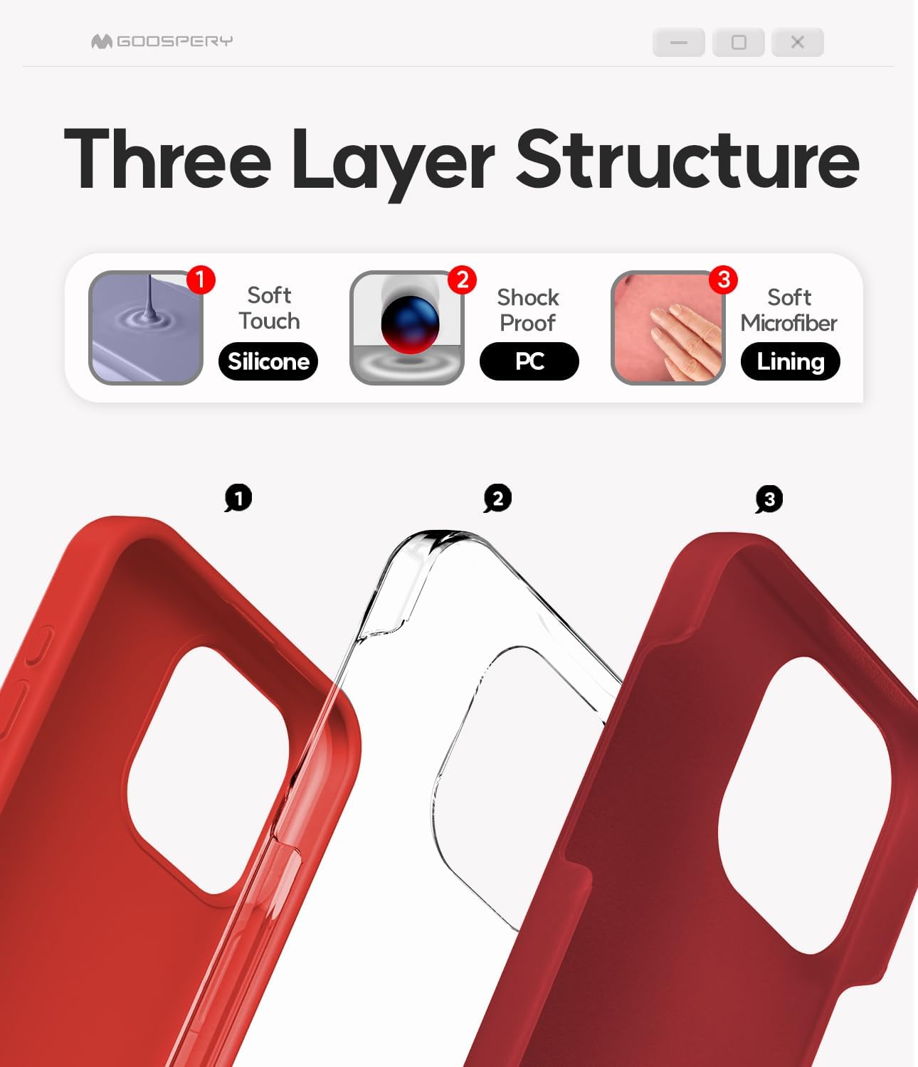 GOOSPERY Liquid Silicone Case for iPhone 15 Pro, Silky-Soft Touch Full Body Protection Shockproof Cover Case with Soft Microfiber Lining