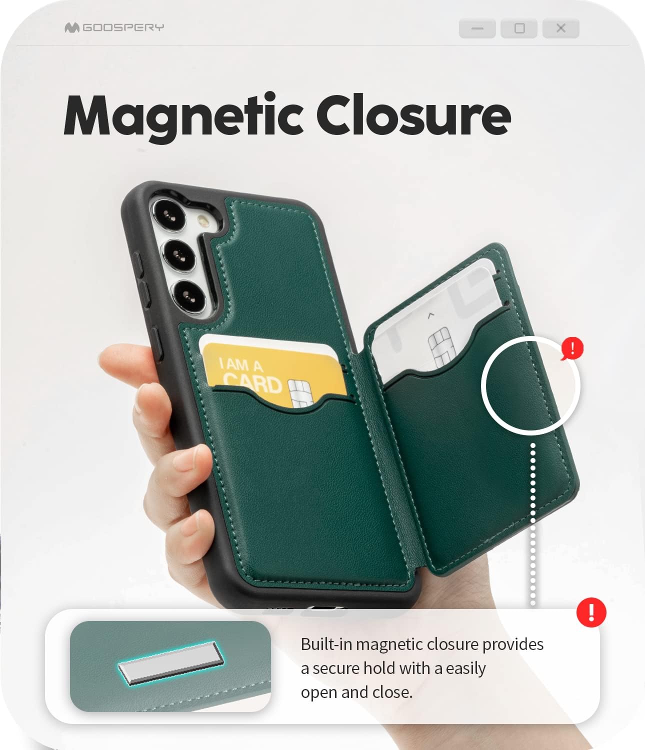 Goospery Balance Fit 5 Card Case. Dual Layer Lightweight Ultra Slim PU Leather, Durable Shockproof Protective Full Cover Wallet Designed for iPhone