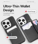 Goospery Balance Fit 5 Card Case. Dual Layer Lightweight Ultra Slim PU Leather, Durable Shockproof Protective Full Cover Wallet Designed for iPhone