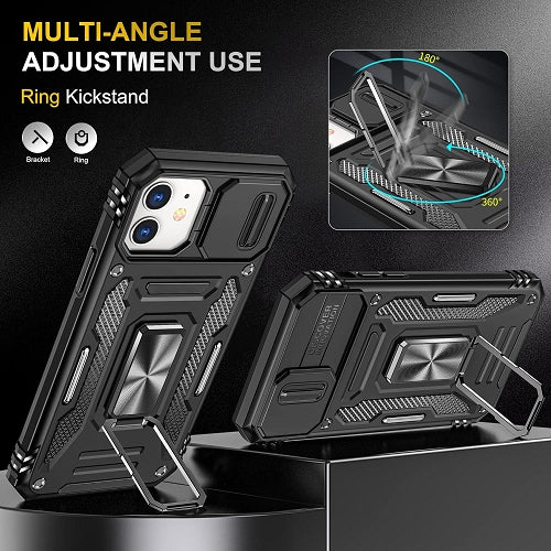 Metal Ring Kickstand Rubber Case For iPhone 11 6.1"