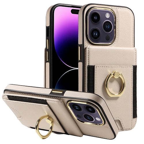 Premium Wallet Phone Case with Card Holder & 360° Ring Kickstand for iPhone 15 Series