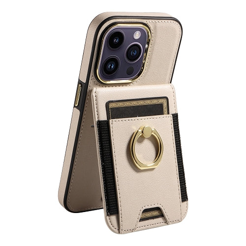 Premium Wallet Phone Case with Card Holder & 360° Ring Kickstand for iPhone 15 Series