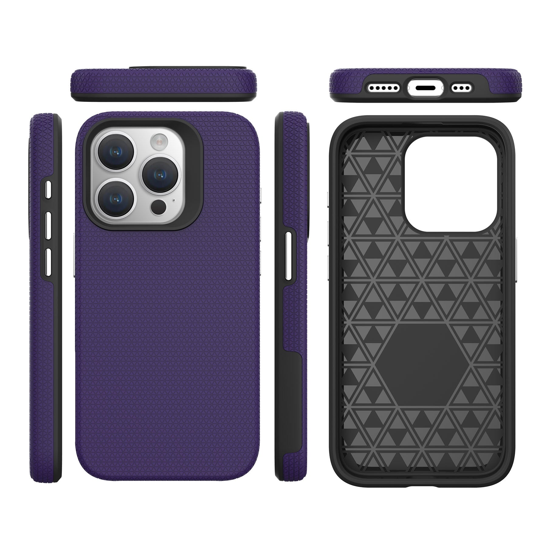 Shockproof Textured Grip Case with Reinforced Corners for iPhone 14 / 15 Series