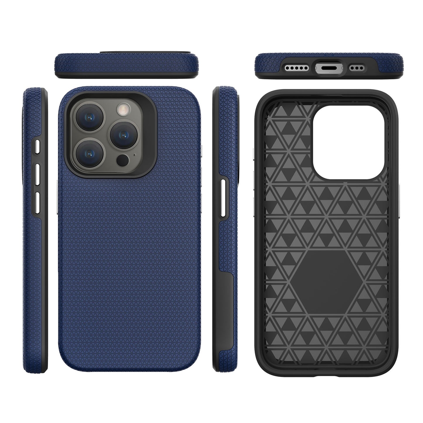 Shockproof Textured Grip Case with Reinforced Corners for iPhone 14 / 15 Series