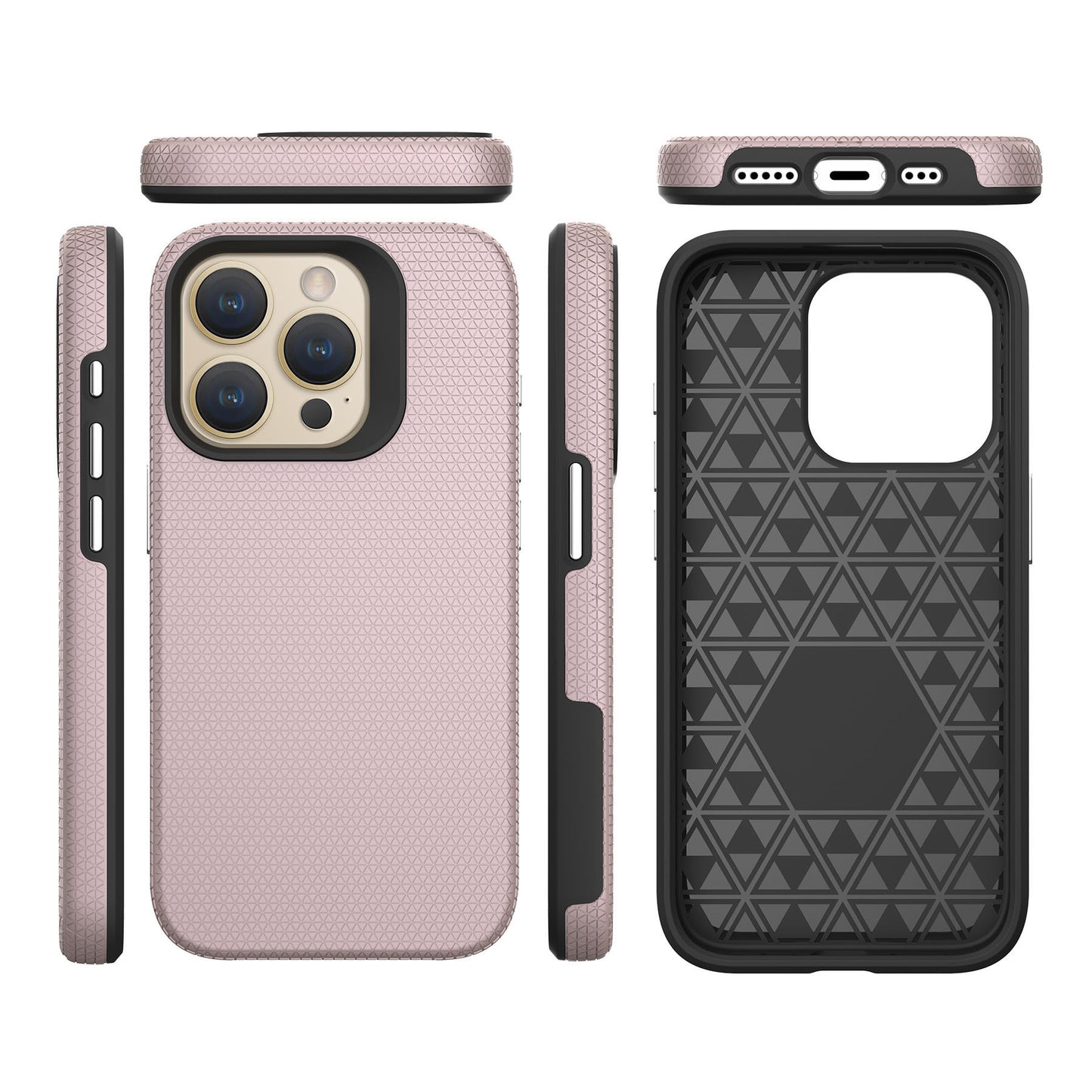 Shockproof Textured Grip Case with Reinforced Corners for iPhone 14 / 15 Series