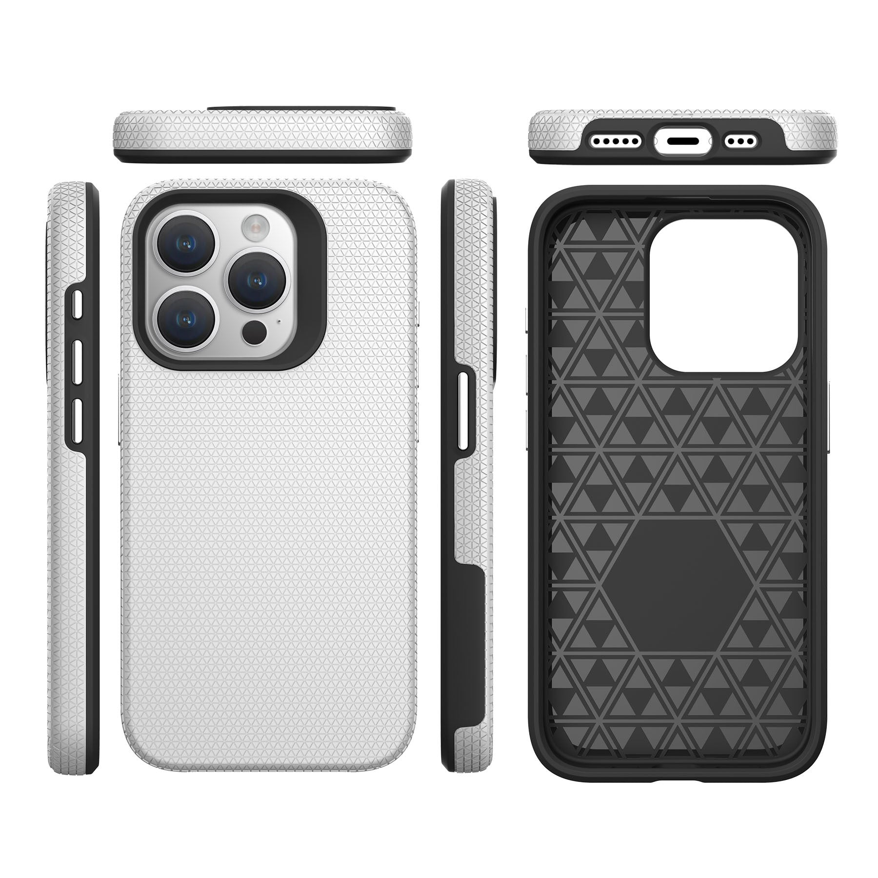 Shockproof Textured Grip Case with Reinforced Corners for iPhone 14 / 15 Series