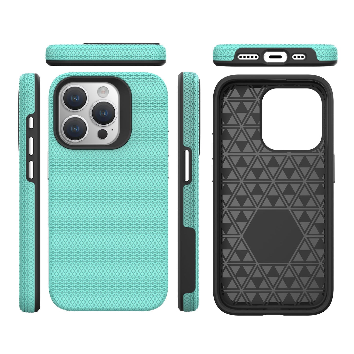 Shockproof Textured Grip Case with Reinforced Corners for iPhone 14 / 15 Series