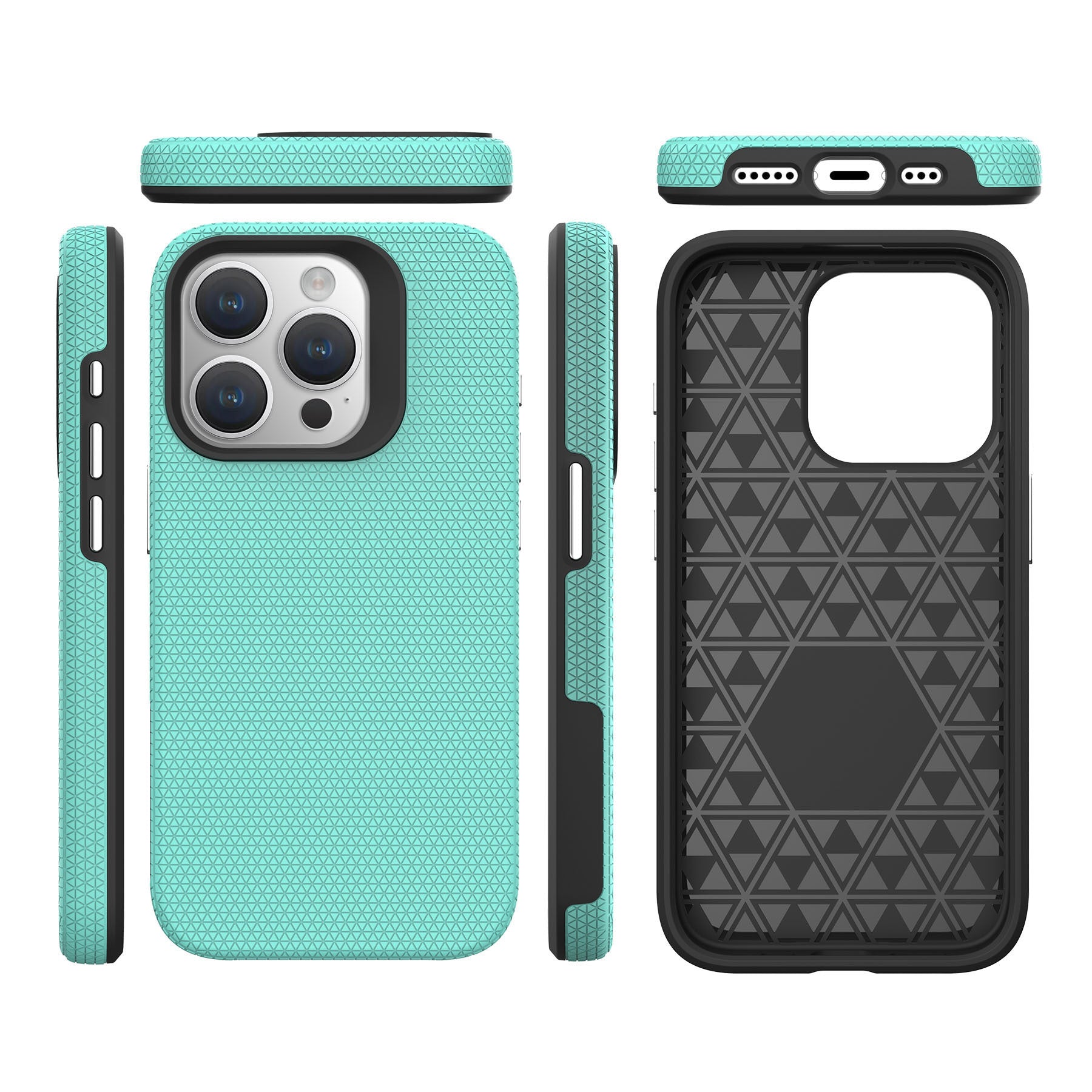Shockproof Textured Grip Case with Reinforced Corners for iPhone 14 / 15 Series