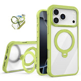 MagSafe Clear Case with 360° Rotating Ring Stand & Shockproof Frame for iPhone