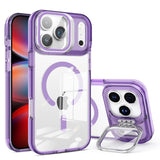 Clear Magnetic Kickstand Case with Shockproof Bumper & Camera Protection for iPhone 16 / 17 Series