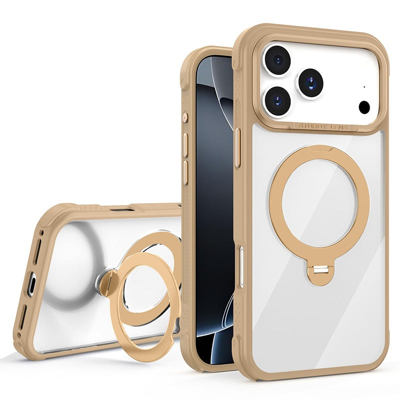 Crystal Clear Magnetic Ring Case with Kickstand for iPhone