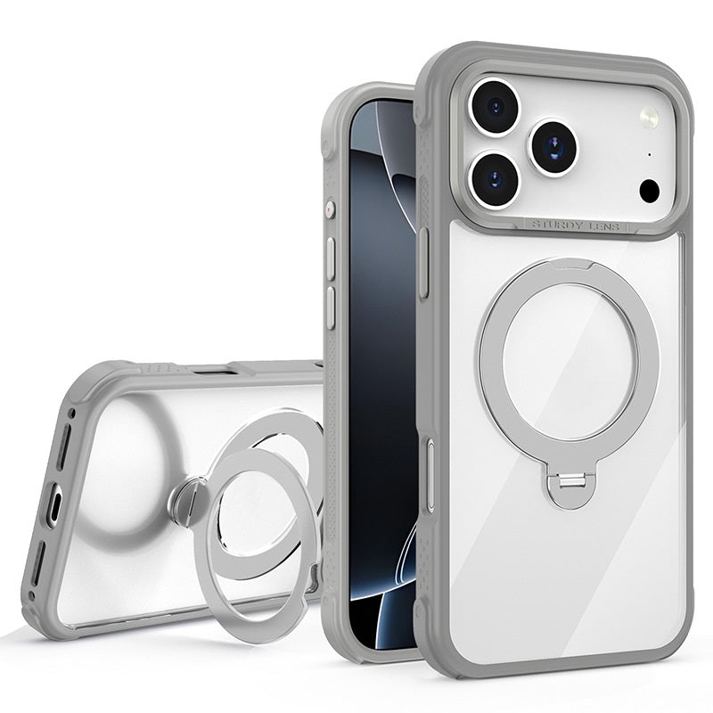 Crystal Clear Magnetic Ring Case with Kickstand for iPhone
