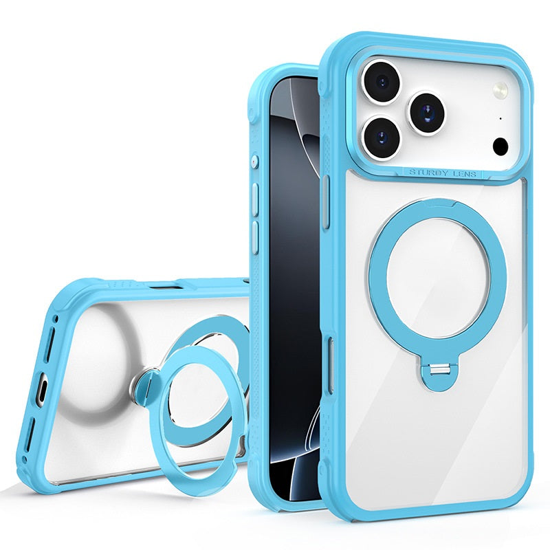 Crystal Clear Magnetic Ring Case with Kickstand for iPhone