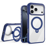 Crystal Clear Magnetic Ring Case with Kickstand for iPhone