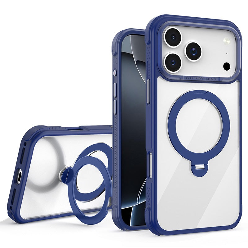 Crystal Clear Magnetic Ring Case with Kickstand for iPhone