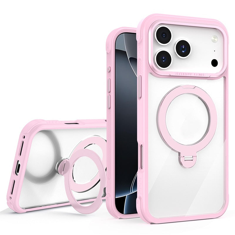 Crystal Clear Magnetic Ring Case with Kickstand for iPhone
