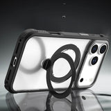MagSafe Clear Case with 360° Rotating Ring Stand & Shockproof Frame for iPhone