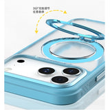 MagSafe Clear Case with 360° Rotating Ring Stand & Shockproof Frame for iPhone