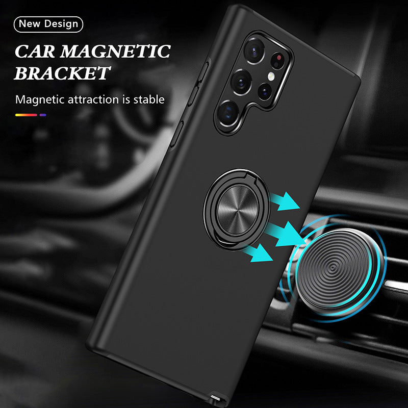 Matte Armor Case with 360° Ring Stand & Magnetic Plate Case for Samsung Galaxy S Series