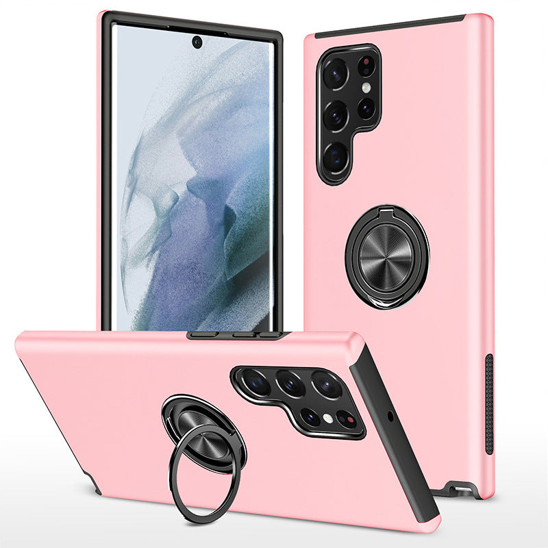 Matte Armor Case with 360° Ring Stand & Magnetic Plate Case for Samsung Galaxy S Series