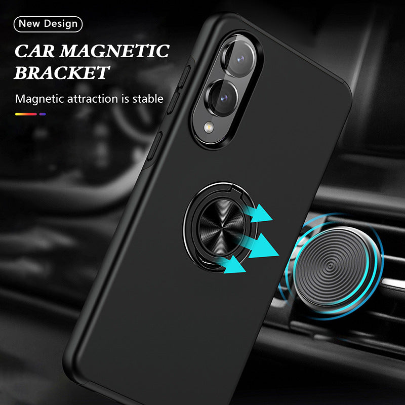Matte Armor Case with 360° Ring Stand & Magnetic Plate Case for Samsung Galaxy S Series