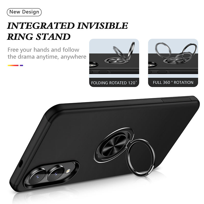 Matte Armor Case with 360° Ring Stand & Magnetic Plate Case for Samsung Galaxy S Series