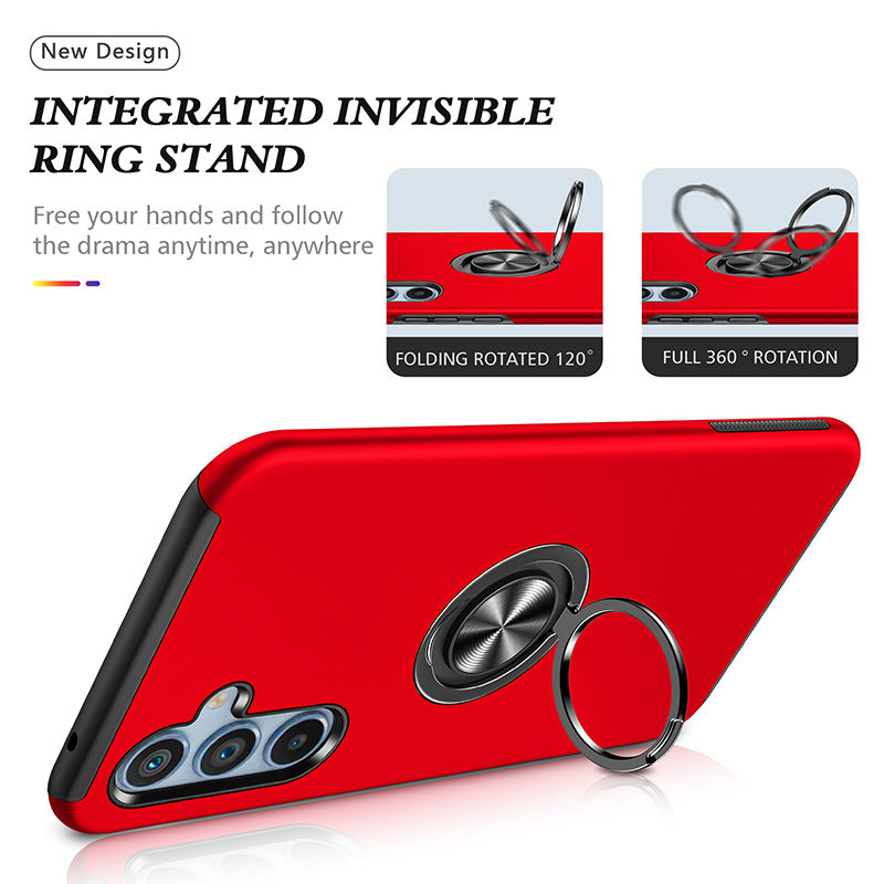Matte Armor Case with 360° Ring Stand & Magnetic Plate Case for Samsung Galaxy S Series