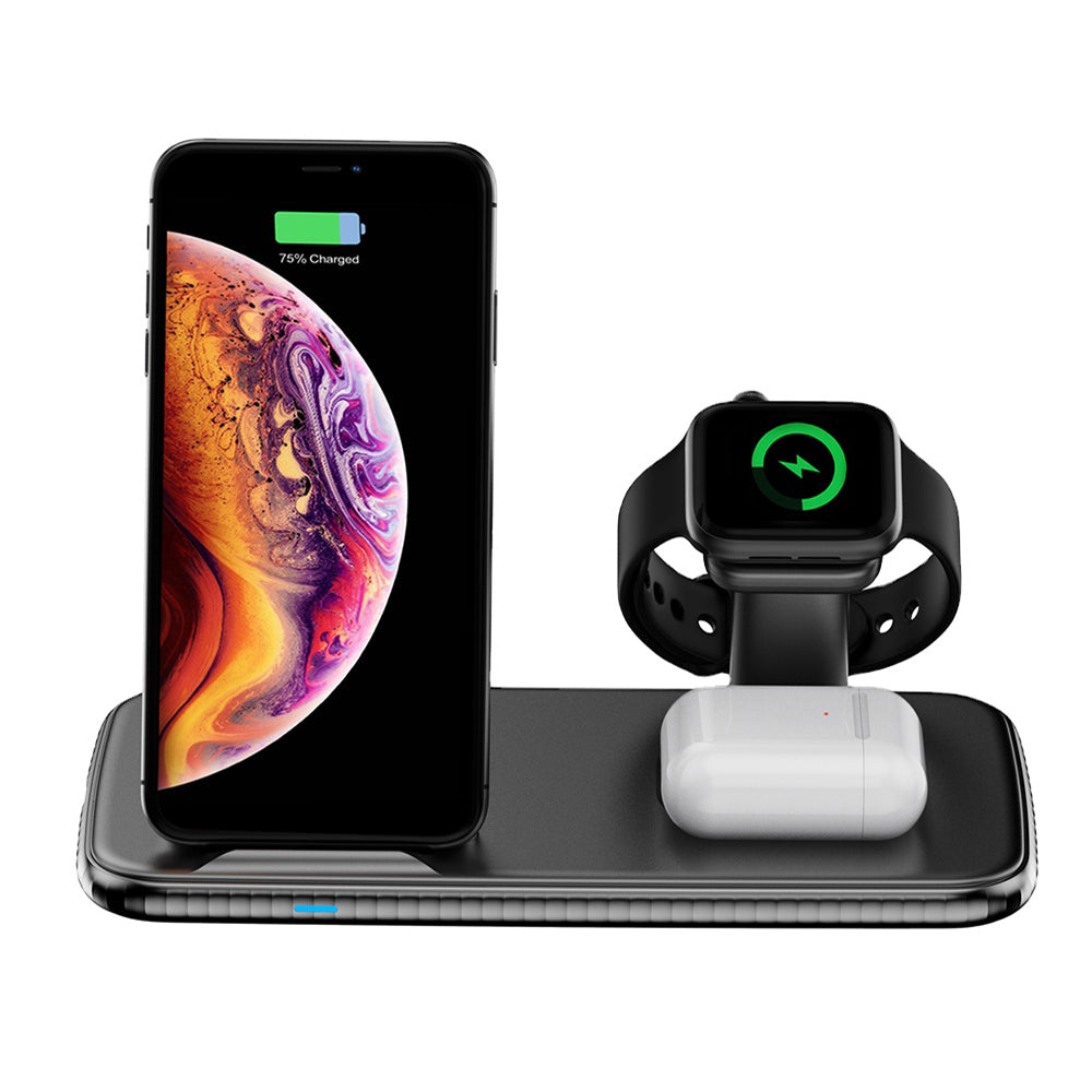 Wireless Charger,3 in 1 Wireless Charger Station 15W Fast Charging Stand for iPhone and Smart Phone