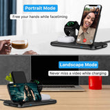 Wireless Charger,3 in 1 Wireless Charger Station 15W Fast Charging Stand for iPhone and Smart Phone