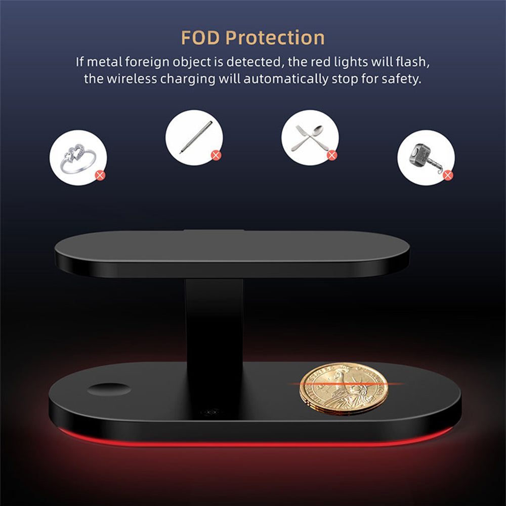 UV Sterilization Light Wireless Charger,3 in 1 Wireless Charger Station 15W Fast Charging Stand for iPhone and Smart Phone