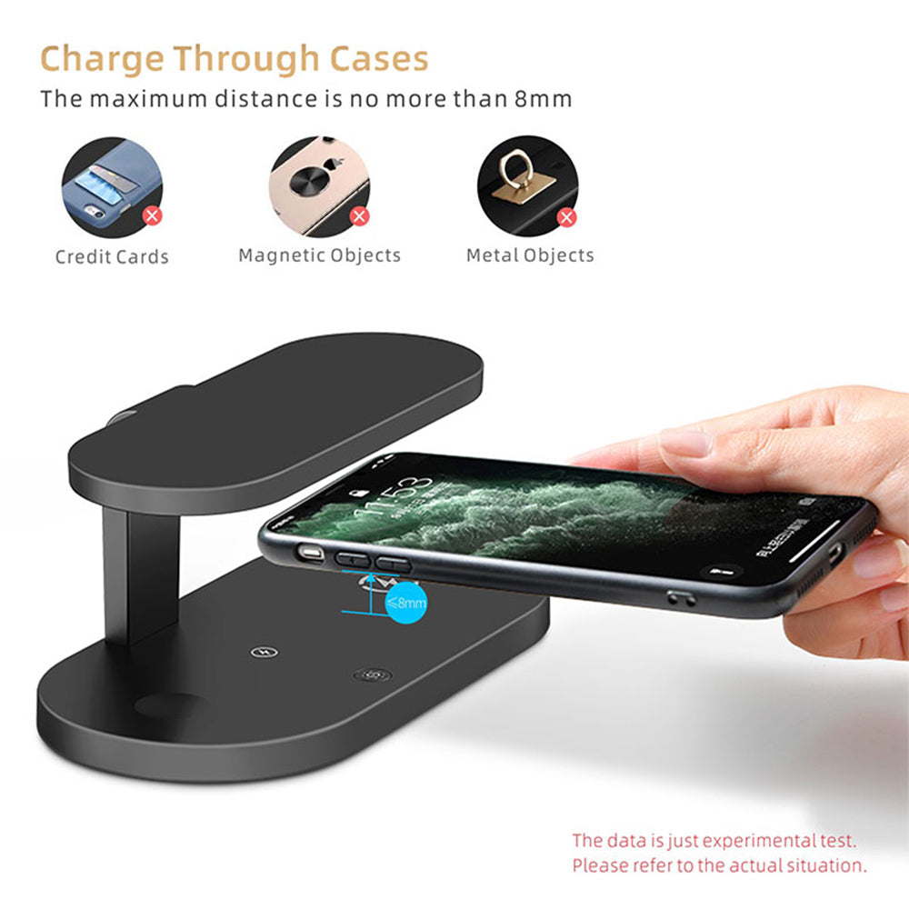 UV Sterilization Light Wireless Charger,3 in 1 Wireless Charger Station 15W Fast Charging Stand for iPhone and Smart Phone