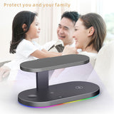 UV Sterilization Light Wireless Charger,3 in 1 Wireless Charger Station 15W Fast Charging Stand for iPhone and Smart Phone