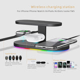 UV Sterilization Light Wireless Charger,3 in 1 Wireless Charger Station 15W Fast Charging Stand for iPhone and Smart Phone