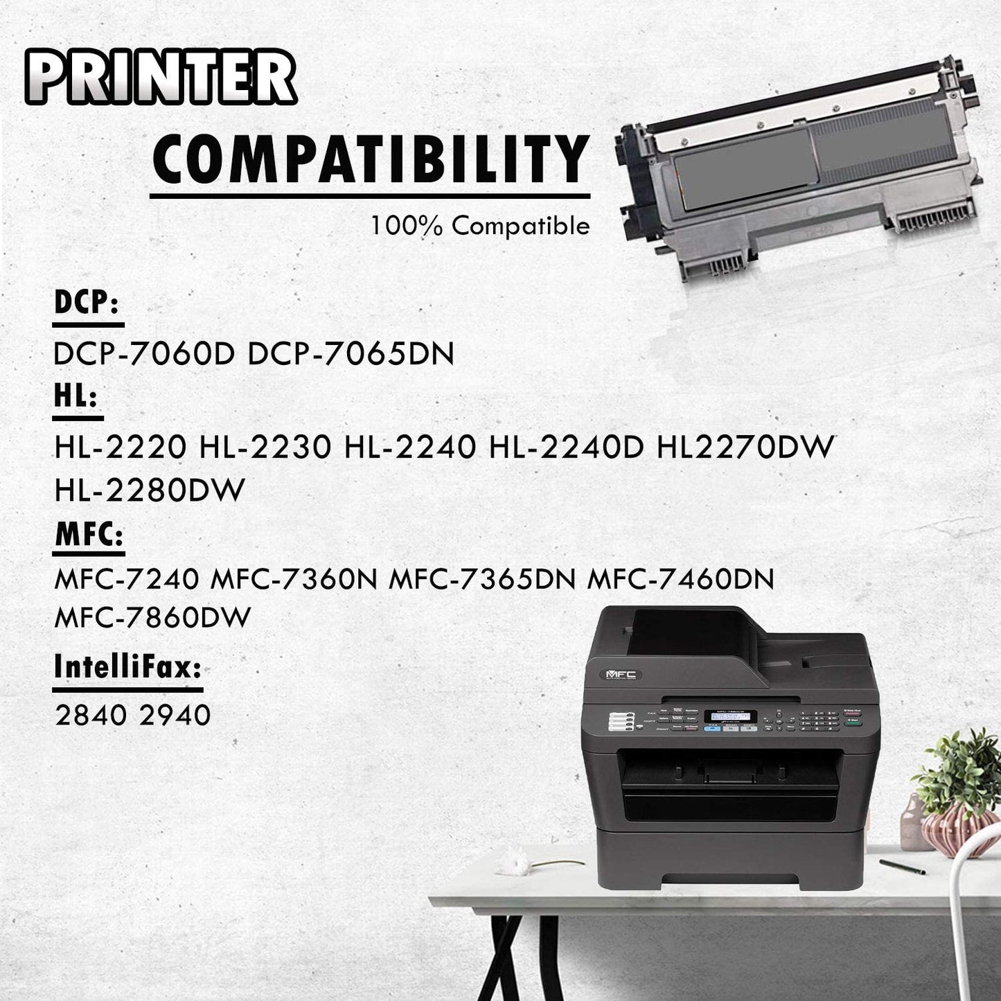 Brother TN-450 TN450 Compatible Black Toner Cartridge (High Yield of TN-420 TN420)