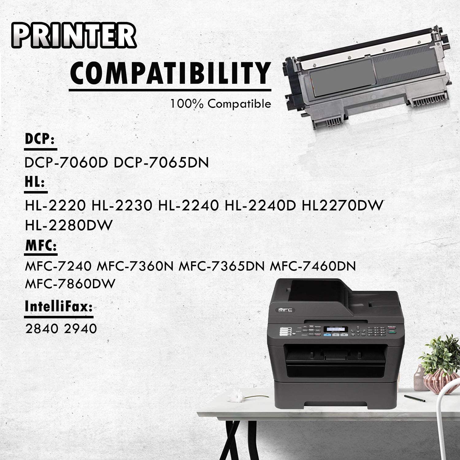 Brother TN-450 TN450 Compatible Black Toner Cartridge (High Yield of TN-420 TN420)