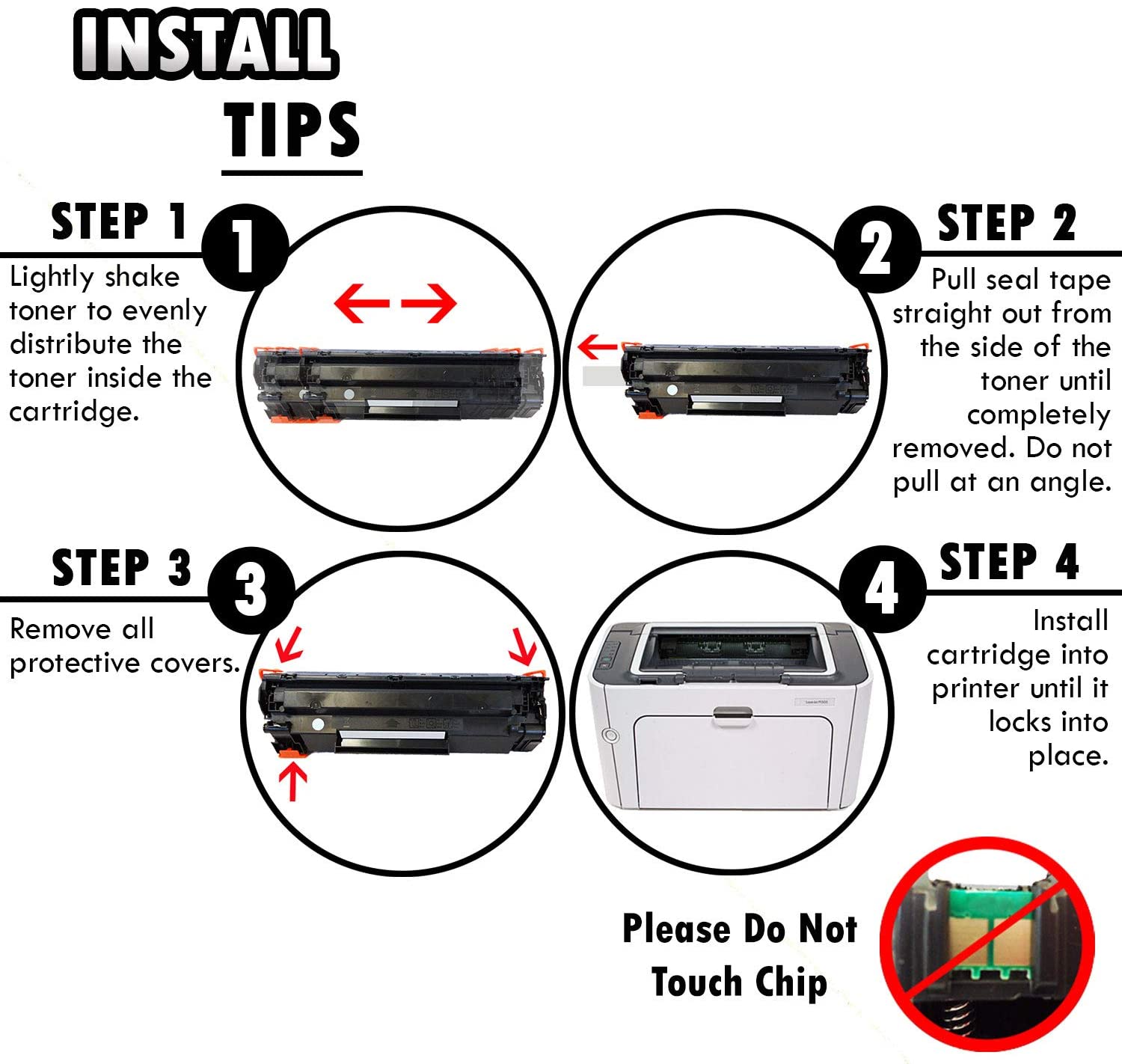 Compatible HP 85A CE285A Black Toner Cartridge Black with Chip by All4Deal