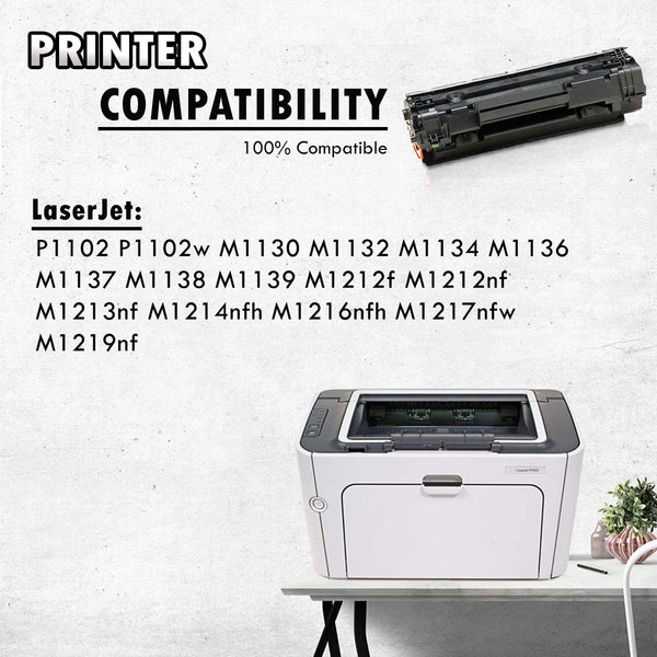 Compatible HP 85A CE285A Black Toner Cartridge Black with Chip by All4Deal