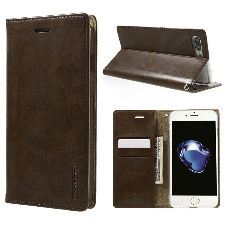 Goospery BLUEMOON FLIP Without Magnetic Clip Leather Card Holder Folio Flip Wallet Case For iPhone 7, 8, SE(20) 4.7"