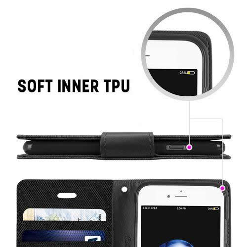 Goospery CANVAS Card Holder Fabric Folio Wallet Flip Stand Case For iPhone 7 Plus, iPhone 8 Plus(5.5 inches)