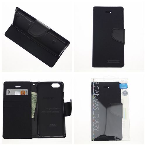 Goospery CANVAS Card Holder Fabric Folio Wallet Flip Stand Case For iPhone 7, iPhone 8, iPhone SE(20) (4.7 inches)