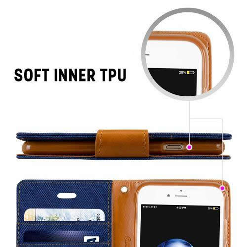 Goospery CANVAS Card Holder Fabric Folio Wallet Flip Stand Case For iPhone 7 Plus, iPhone 8 Plus(5.5 inches)