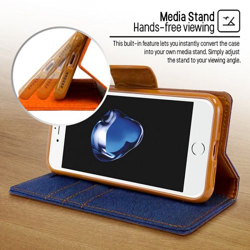 Goospery CANVAS Card Holder Fabric Folio Wallet Flip Stand Case For iPhone 7, iPhone 8, iPhone SE(20) (4.7 inches)