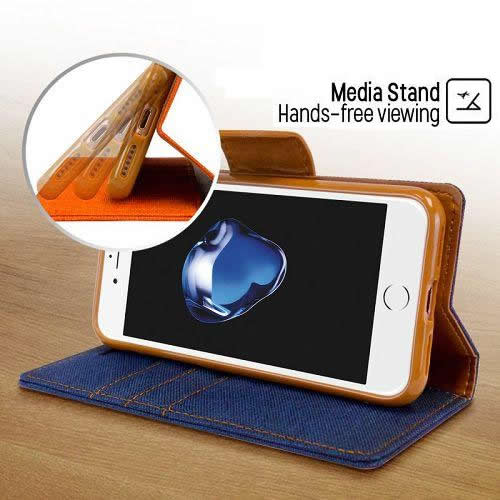 Goospery CANVAS Card Holder Fabric Folio Wallet Flip Stand Case For iPhone 7 Plus, iPhone 8 Plus(5.5 inches)