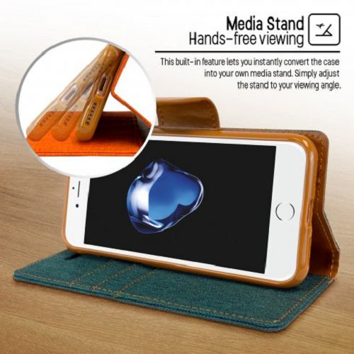 Goospery CANVAS Card Holder Fabric Folio Wallet Flip Stand Case For iPhone 7, iPhone 8, iPhone SE(20) (4.7 inches)