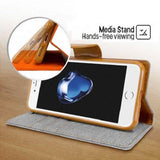 Goospery CANVAS Card Holder Fabric Folio Wallet Flip Stand Case For iPhone 7 Plus, iPhone 8 Plus(5.5 inches)