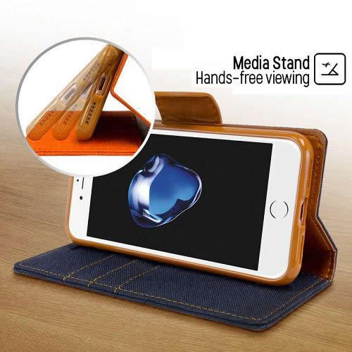 Goospery CANVAS Card Holder Fabric Folio Wallet Flip Stand Case For iPhone 7 Plus, iPhone 8 Plus(5.5 inches)
