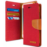 Goospery CANVAS Card Holder Fabric Folio Wallet Flip Stand Case For iPhone 7, iPhone 8, iPhone SE(20) (4.7 inches)