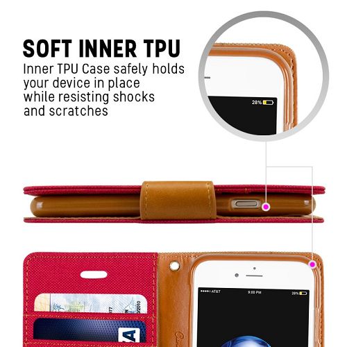 Goospery CANVAS Card Holder Fabric Folio Wallet Flip Stand Case For iPhone 7, iPhone 8, iPhone SE(20) (4.7 inches)